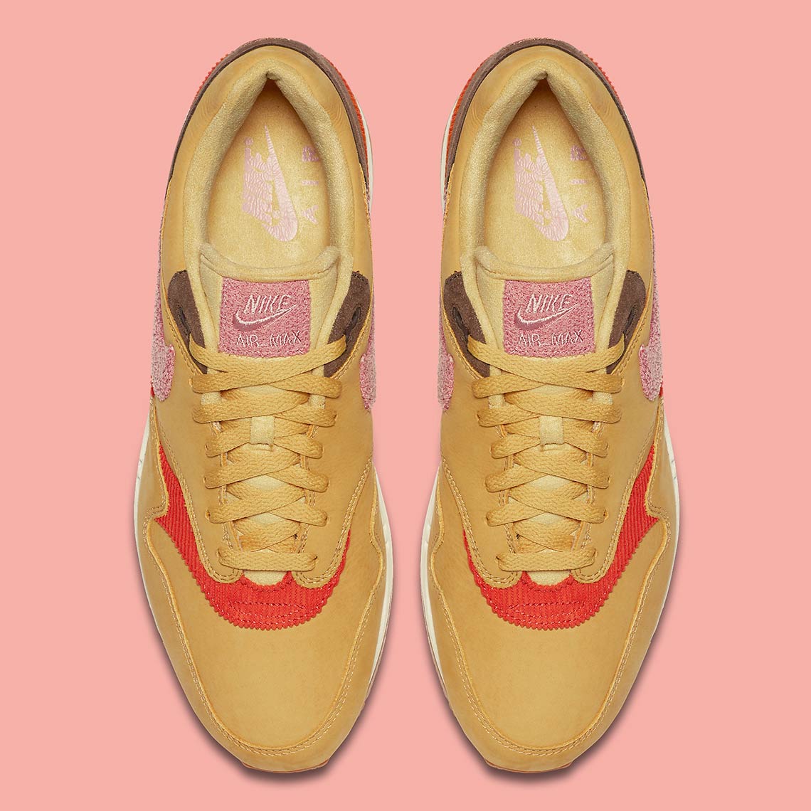 Nike Air Max 1 Wheat Gold / Rust Pink-Baroque Brown