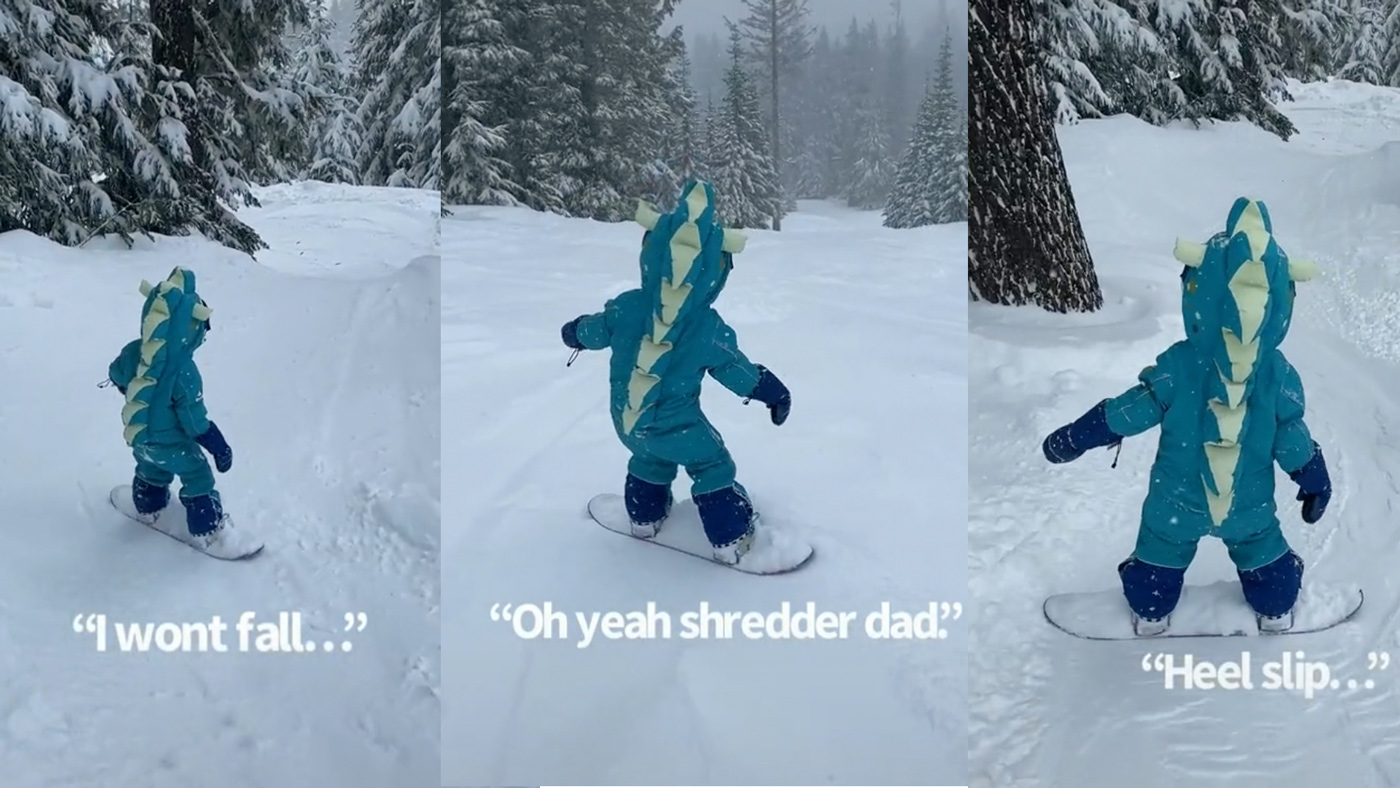 4 jahre alt snowboarding