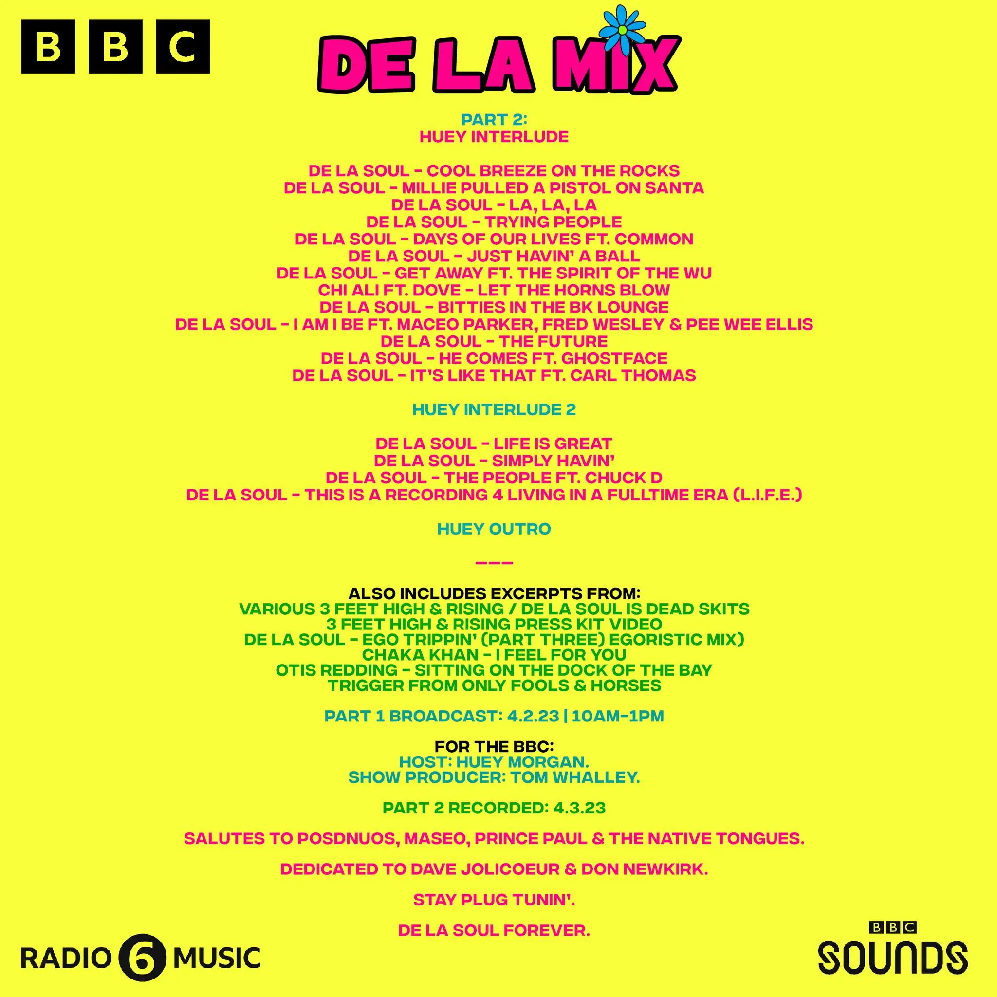 bobafatt de la soul mix bbc Tracklist