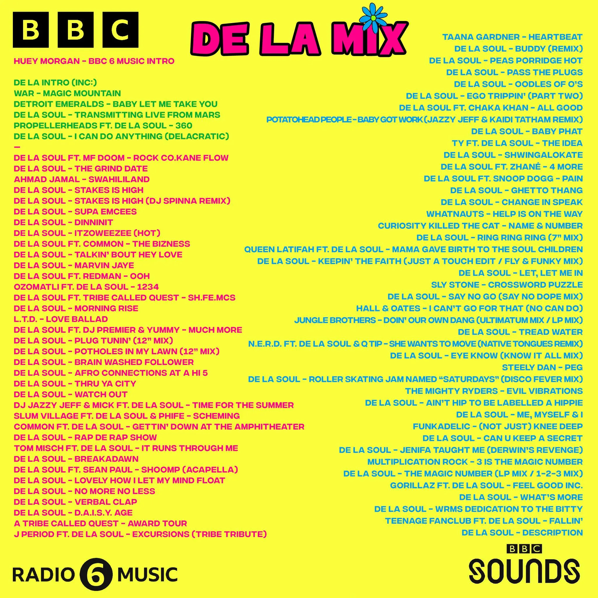 bobafatt de la soul mix bbc Tracklist