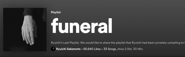 Ryuichi Sakamoto Funeral Playlist